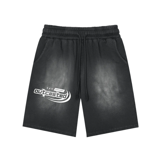 Washed Black Outcasted Shorts