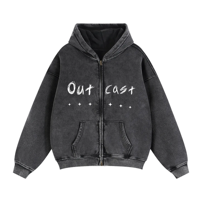Zip-Through Boxy Fleece Hoodie